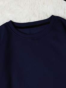 LCWomen's Drop Shoulder Long Sleeve Sweatshirt,Long Sleeve Tops Graduation,Back To School Outfits,Graduation,Teacher Outfits Women,Back To School Pullover Fall OutfitCasual Daily Wear - 藏蓝色 - 查看 4