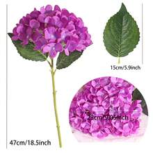 1pc Artificial Light Purple Hydrangea Flower, High-Quality Silk Flower Bouquet, Suitable For DIY Wedding Bouquet, Party, Home Living Room, Kitchen, Garden, Hotel, Office Decor, Halloween/Christmas/Thanksgiving Decoration, Autumn Home Garden Party Decor, DIY Arch Wreath Making, Girl Gift