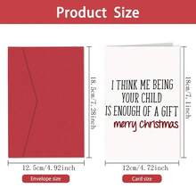 1 张。圣诞贺卡、趣味圣诞贺卡、节日贺卡、圣诞快乐、雪人贺卡、送给丈夫、妻子、妈妈、儿子、男朋友的圣诞贺卡，送给家人、朋友的最佳礼物 - 白色 - 查看 2