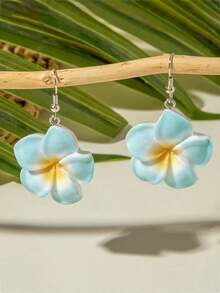 Juego de 14 piezas/8 piezas/6 piezas/2 piezas de pendientes de flor de resina juveniles y de moda, pendientes de vacaciones, disponibles en varios colores, adecuados como regalo para niñas y amigas