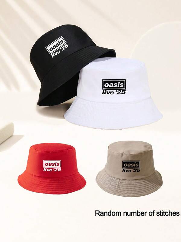 1 o 2 paquetes de "Oasis Live" Gorros de pareja con estampado de letras de 25', adecuados para viajes al aire libre, vacaciones en la playa, protección solar, estilo universitario, esenciales para cruceros, adecuados para vacaciones y combinación de moda casual, mejores regalos de vacaciones. Cálido en invierno