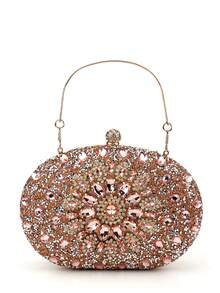 Bolsa de Festa Portátil de Moda Europeia e Americana, Bolsa de Amor Popular Transversal, Bolsa Transversal de Ombro Retrô com Corrente, Carteira