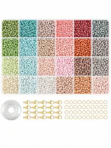3mm Glass Seed Beads Kit, Mix Colors Seed Beads Kit For Jewelry Making, DIY Bracelet Necklace Key Chain Craft, Atmosphere Decoration Friend Party Gifts