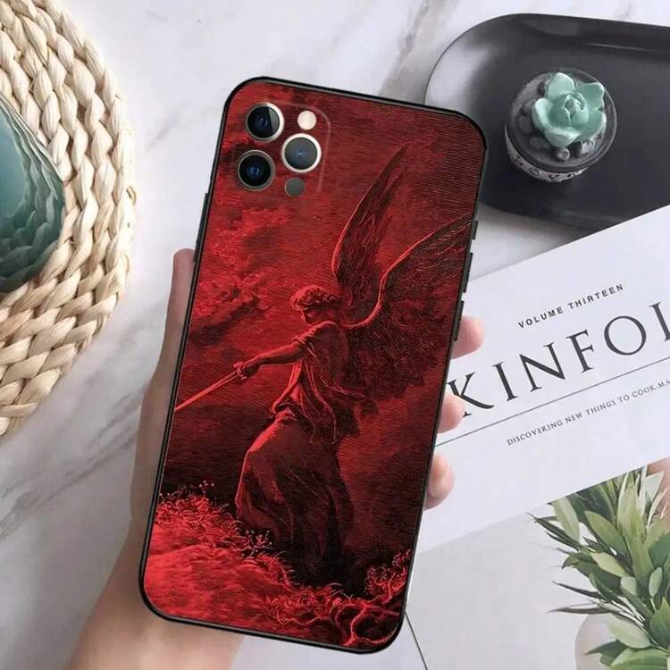 Funda de Teléfono de Pintura de Arte Renacentista Compatible con  16,15,14,13,12 Mini 11 Pro XR,X,XS,MAX 7,8 Plus Funda de Silicona Suave Negra, Funda Compatible con  17,  17 Pro,  17 Pro Max - z7 - Añade 13
