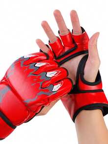 1pair Boxing Gloves, Half Finger MMA Boxing Gloves Set, Thickened Adult Gloves For Sandbag Fighting Boxing Training - Multicolor - View 10