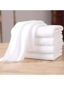 3pcs Solid Hand Towel, 25x25cm Plain White Small Face Towel, Multifunction Washcloth For Home