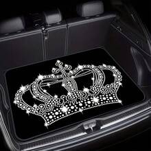 1 件 2D 皇冠图案柔软涤纶后备箱垫，适用于 SUV、轿车和卡车的汽车货物衬垫 - 情人节、父亲节、母亲节的理想礼物，非常适合圣诞节、汽车配件、汽车内饰 - 後車廂墊 - 查看 1