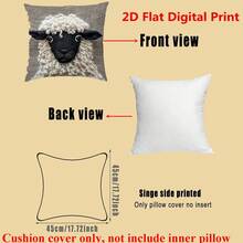 Vỏ gối Sherpa siêu mềm 18"X18" có họa tiết cừu đen Valais, có khóa kéo, có thể giặt bằng máy - Hoàn hảo để trang trí nhà cửa và phòng khách, in một mặt, không thêu, không bao gồm ruột gối - Xám - Xem 5
