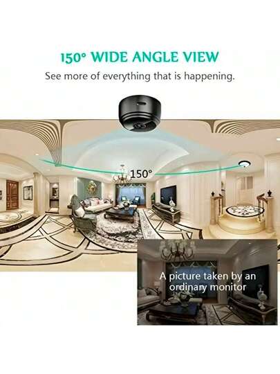 1pc/ Mini Wireless 2.4Ghz WiFi Slimme Security Camera, Home Monitor, Mobile Remote App, View Anytime Anywhere, Butler Assistant, Viewing view 6