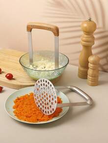 1pc 430 Stainless Steel Potato Masher, Manual Vegetable & Fruit Masher Tool For Mashing Potatoes, Pumpkin, Vegetable Puree, Kitchen Salad Tool - View 9