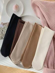 5 par damskich, grubych i ciepłych skarpet zimowych, odprowadzających wilgoć, odpowiednich do pracy, na co dzień i do noszenia z rodziną, interesujących skarpet z motywem śniegu dla par - Wielokolorowe - Zobacz 2