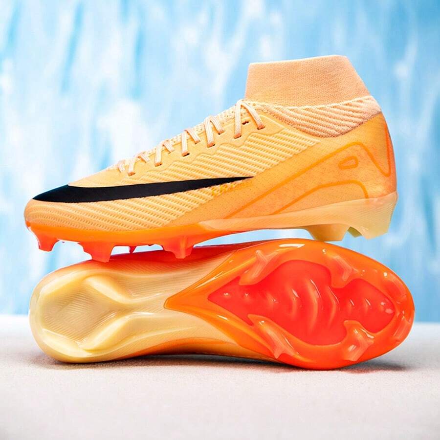 新款推荐青少年足球鞋，高帮，长钉，耐磨，防滑，抓地力强，适合学校、学生、比赛、训练、成人、男女通用 - 黃色 - 查看 1
