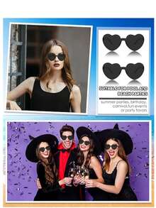 1/12pcs - Frameless Heart-Shaped Mirrors, Pentagram Frameless Glasses, Various Fashionable Transparent Green Glasses, Suitable For Party Favors, Perfect For Pool And Beach Parties, Summer Parties, Merry Christmas, Happy New Year (Slight Scratches During Transportation, But Does Not Affect Use)