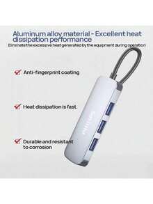 PHILIPS Stație de andocare SWR1604L/93, hub USB cu patru porturi și funcție multifuncțională One-Drag-Four pentru laptopuri, tastaturi USB, hard disk-uri mobile și hub-uri USB multi-interfață