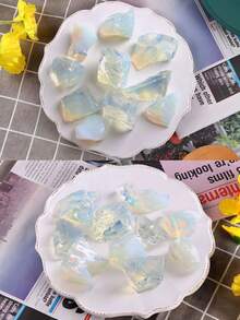 10Pcs/Set Raw Opalite Rocks Rough Opal Crystal Stone For Collection, Jewelry Making, Chakra Healing, Crafts & DIY Stones - As Picture - View 2