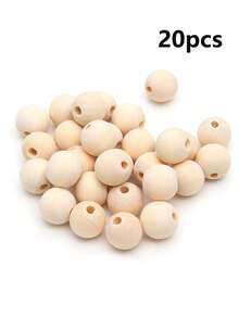 Christmas Wooden Beads Kit, Colorful Round Multiple Styles Wooden Beads Kit For Jewelry Making, DIY Christmas Decoration Gifts Key Chain Accessories