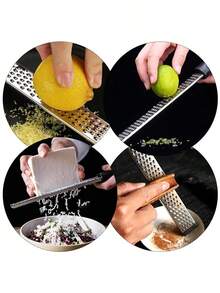 This Multi-Functional Stainless Steel Kitchen Tool Set Includes A Cheese Grater, Slicer, Lemon Zester, Chocolate Shredder, And Fruit Peeler. It Is Suitable For Processing Vegetables, Fruits, Cheese, Chocolate, And Other Food Ingredients. Efficient And Effortless, Easy To Clean. Applicable For Kitchen Cooking, Baking, Restaurant Preparation, Family Gatherings, And More. An Essential Practical Tool For Chefs, Baking Enthusiasts, And Home Cooks.