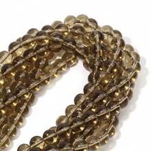 1 خيط من حبات الكوارتز الدخاني الطبيعي بأقطار 6/8/10 مم، حبات دائرية ملساء فضفاضة للخرز لصناعة المجوهرات DIY والتميمات والأساور والقلائد والإكسسوارات - بني - مشاهدة 6