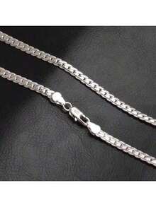 1 pieza Collar de cadena cubana de 6 mm de plata de ley 925 bañada en oro de 18 quilates para mujeres/hombres, de 16/18/20/22/24/26/30 pulgadas, joyería de moda para boda y compromiso, uso elegante diario, apariencia de lujo, regalo del Día de San Valentín