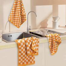 Jacquotha Soft Hand Towels 4 Pack, Orange Checkered Kitchen Towels Set, Decorative Bathroom Fall Decor 13x29 Inches2025 - Đỏ - Xem 10
