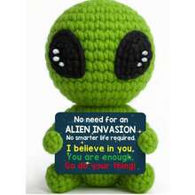 1pc Handmade Crochet Desktop Decor, Bag Charm, Keychain - Funny Sci-Fi Cartoon Cute Design, Great Gift For Best Friends, Birthday, Sisters, Moms, Grandmas, Kids, Christmas Stocking Stuffers, Coworkers, Family, Positive Emotion, Creative Party Favor, Room Decor, Plush Doll - Multicolor - View 26