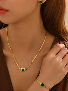 Set de 3 piezas Collar y aretes de girasol, Set de 2 piezas Collar y aretes únicos con forma de semicírculo de acero titanio estilo hip hop, Conjunto de joyas personalizadas de moda, regalo ideal para mejores amigas