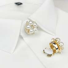 1pc Fashion Simple Lovely Faux Pearl Flower Shape Cufflinks Women's Holiday Wedding Party Daily Four Seasons Can Use