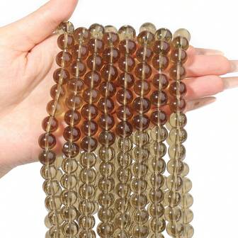 1Strand 6/8/10mm Natural Smoky Quartz Crystal Stone Beads Smooth Round Loose Spacer Beading For Jewelry Making DIY Charms Bracelet Necklace Accessories