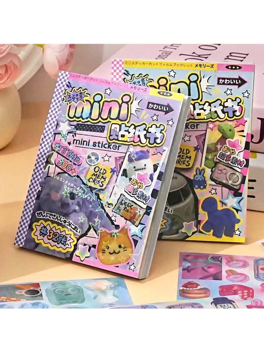 Sách dán hình cắt bế phong cách Retro 32 tờ với các họa tiết cổ điển, bao gồm cả họa tiết Booger nhỏ, dùng để trang trí sổ tay, cốc và các họa tiết nhỏ. Sách dán hình mini thích hợp làm quà tặng để chia sẻ với bạn bè. - Xem 1