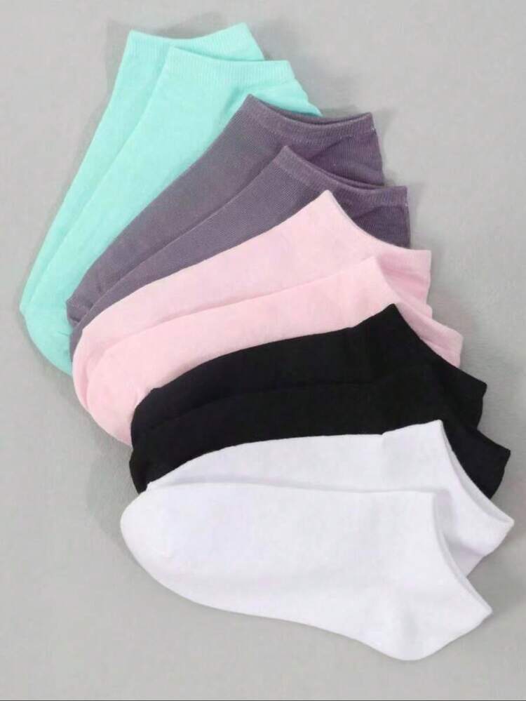 20双什锦色女士短袜，薄款休闲时尚浅口夏季短筒袜 - 彩色 - 查看 3