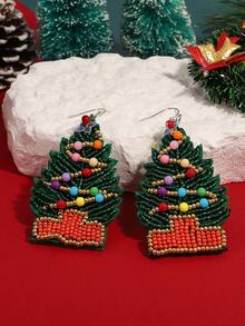 Ohrringe mit Weihnachtsmann-Perlenanhänger, Schneeflocken, Weihnachtsbaum-Hängeohrringe, Accessoire für täglichen Party-Schmuck, Geschenke zu Halloween und Weihnachten