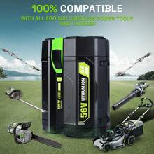 Upgraded 5.0Ah 56V Replacement For EGO 56V Battery BA2800 BA2800T BA4200 Compatible With EGO 56V 5.0 Ah Lithium Battery CS1604 CS1804 CS1403 HT2400 LB6504 Power Tools, Outdoor Power Equipment, Cordless Tool Battery, Durable Construction, Ergonomic Battery, Longlasting Battery, Lithiumion Technology, Tool Battery Pack, Landscapers, Home Improvement - 黑色 - 查看 3