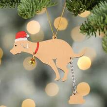1pc DIY Funny Poop Puppy Wooden Christmas Tree Decoration Pendant Creative Ornament Pendant Merry Christmas Gift, Xmas Decor, Christmas Tree Decor, Christmas Decor, Christmas Tree Ornament Decor, Christmas Decorations , Christmas Decorations