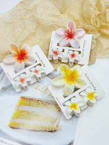 1pc/3pcs Iridescent Daisy Flower Claw Clips, Ombre Hair Clips, Fashion Hair Claw Suitable For Beach Vacation, Photo Shooting, Daily Wear Hair Accessories Autumn Accessories Fall Hair Clutch Winter Accessories