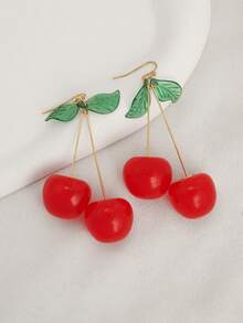 1 Pair Cherry Fruit Earrings, Sweet & Fresh Style For Girls - Big Cherry - View 5