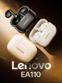 Lenovo EA110 2025 最新款高级蓝牙耳机，IPX6 防水防汗，超轻 2.4g 设计，稳固贴合跑步健身瑜伽，蓝牙 5.4 游戏模式 88ms 低延迟，24 小时播放时间，蓝牙耳机，HiFi 空间音效，黑色、白色、米色 - 米色 - 查看 2