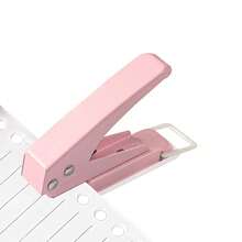 Heavy Duty Paper Punch - 15 Sheet Capacity, Metal Hole Puncher Id Card, Luggage, Name And Badge Holder, Pink - 粉色 - 查看 1