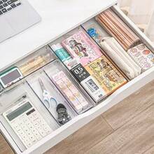 4-Piece Acrylic Drawer Organizer Set, Transparent Plastic Makeup Tray Trays For Vanity, Bathroom, Jewelry, Cosmetics, And Small Tools Storage Boxes, Kitchen Utensil Divider Boxes For Desk, Table