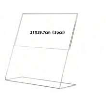 1/3/6 件 6x8 英寸（约 15x21 厘米）亚克力标牌架，透明塑料纸张标牌架、照片展示架、菜单桌面支架、垂直亚克力相框、宣传册架 - 無色 - 查看 13
