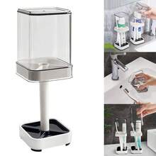 NetHong Toothbrush Holder With Cup/Cover Contains 3 Slots, Compatible With Conventional Toothbrushes, Can Store Toothpaste - White - View 3