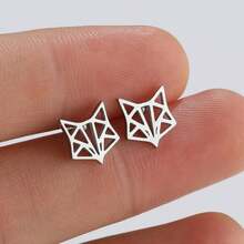 1 Paar Cut Out Krone Löwen Tier Edelstahl Ohrstecker für Herren, Tideway Punk Schmuck als Geschenk für Männer/Valentinstag Ohrringe