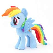 Hasbro Hasbro 我的小马驹12英寸官方毛绒娃娃，柔软多彩的填充玩具，配有可穿戴配件 | 惊喜开箱礼物，适合女孩，激发想象力 - 彩虹破折號 - 查看 4