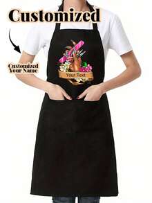 1pc Custom Fashion Nail Polish Printed Apron,For Home Cooking Baking BBQ DIY Use,Dad Father Men Women Custom Name Logo,Chef Cooking Kitchen Apron,Personalized Kitchen Apron,Custom Logo Name Chef Cooking Apron Perfect For Mom Husband Girlfriend Boyfriend Father's Day,Mother's Day,Birthday Anniversary Graduation Wedding Love Unique,Home Harmony