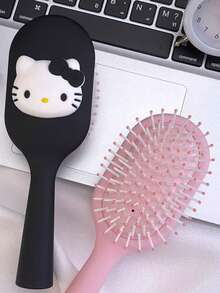 1pc,Hello Kitty Detangling Hairbrush, Portable Cushion Paddle Brush, Licensed Sanrio Character Design, Massage Comb For Girls(The Comb Is Smooth And May Have Slight Scratches, Which Is A Normal Phenomenon)