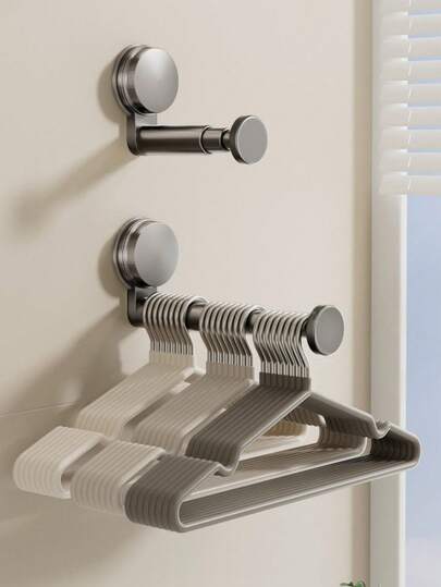 Regulowany wieszak na przyssawkę bez wiercenia, wieszak ścienny do domu i na balkon, teleskopowa konstrukcja z pokrętłem bezpieczeństwa, wielofunkcyjny wieszak, wieszak na ubrania montowany na ścianie, wieszak na suszarkę z przyssawką, wielofunkcyjny wieszak ścienny na balkon, przenośny, teleskopowy wieszak na ubrania, odpowiedni do domu i podróży