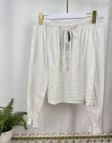 Top de mujer con  Brillo  Fiesta    mangas largas de tipo hombros al aire   diario para  otoño talla unica entre s/m - Blanco - Ver 5