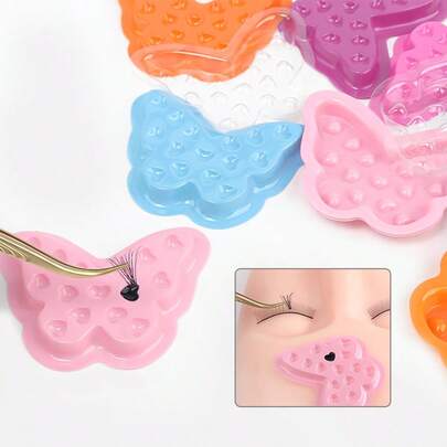 100pcs Fashion Women's Makeup Tools - Butterfly-Shaped Evelash Extension Glue Trays, Perfect For Daily Beauty Use & Ideal Gift For Her.