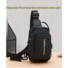 Anti-Theft Backpack, Large Capacity Adjustable Crossbody Backpack| Men's Style, Anti-Theft Combination Lock, Durable Fabric, Multi-Compartment Design, Secure Zipper Closure,  Travel Bag, A Great Your Family And Friends - Black - View 3