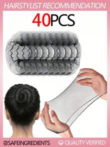 黑色发网 - 200 件/140 件/100 件/80 件/60 件/40 件/20 件 20 英寸，发网弹性隐形弹力网，适用于餐饮服务、芭蕾发髻、睡觉、女士和假发（黑色）