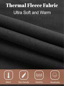Women's High Neck Thermal Underwear Sleepwear, Thermal Lined, Soft And Comfortable, Autumn/Winte - 黑色 - 查看 4